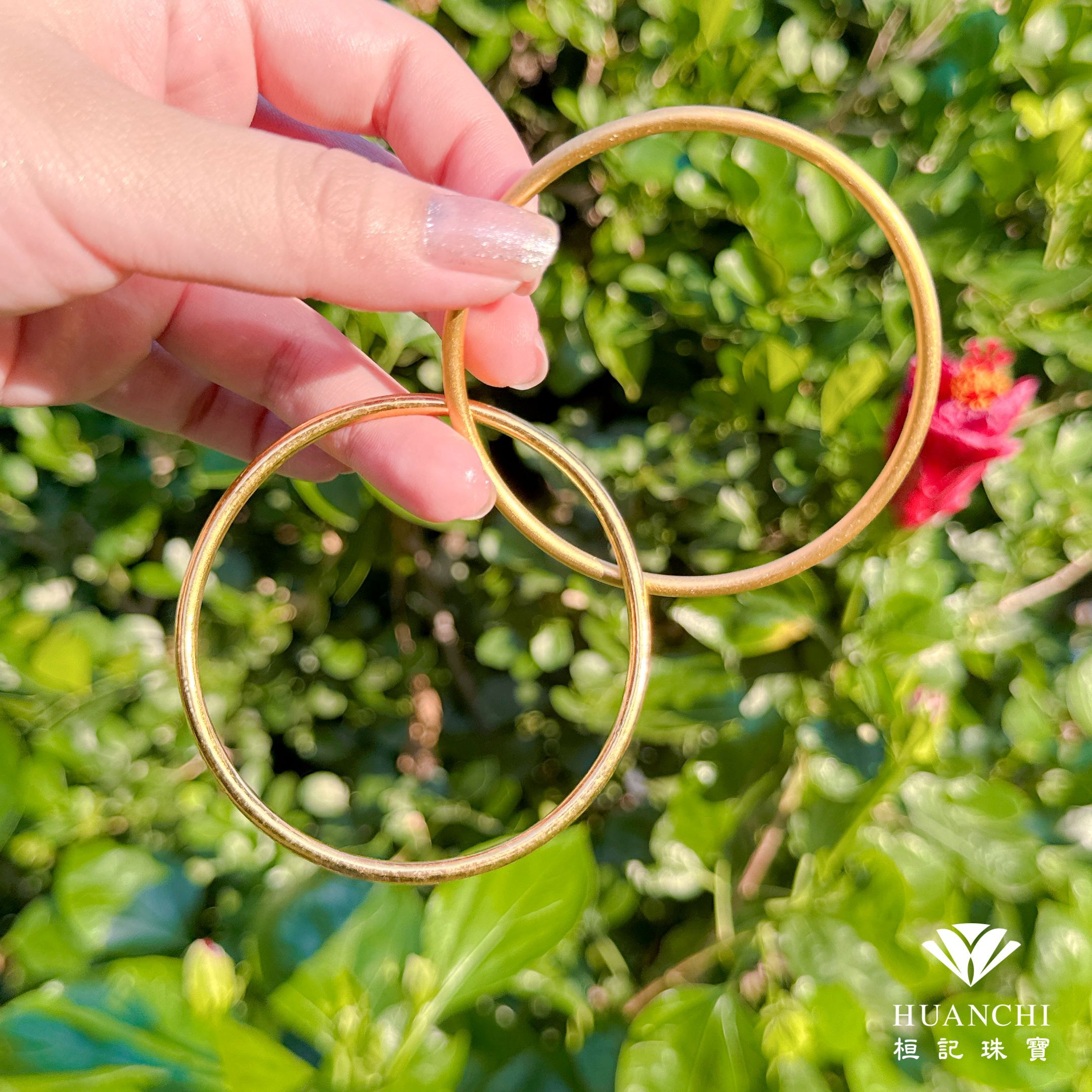 情緣(雙圈) 黃金手環