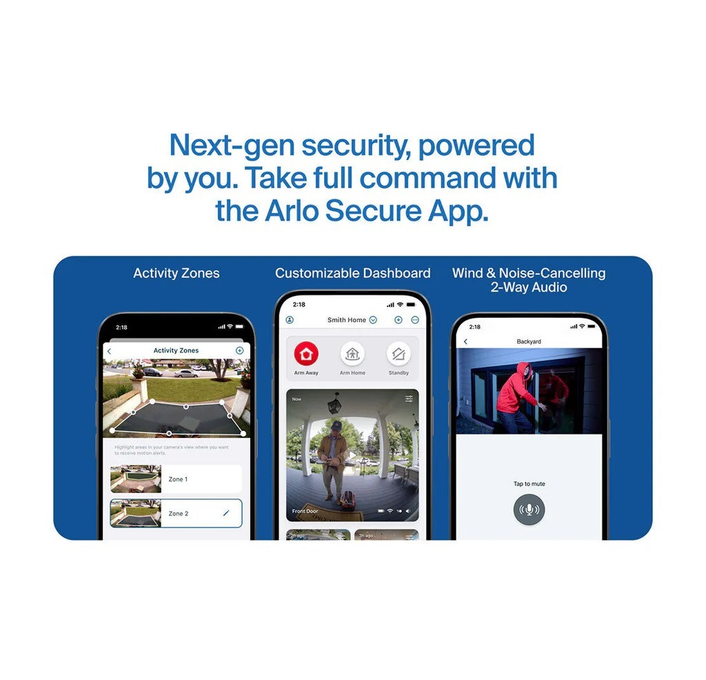 Arlo Pro 6 2K HDR 無線網路攝影機 – 160° 超廣角 + AI 智慧偵測 + 彩色夜視 + 長效電池