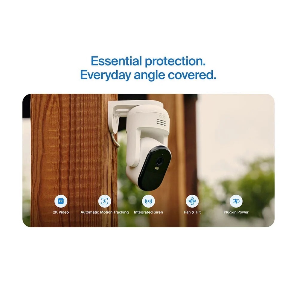 Arlo Essential (VMC3083) 2K HDR 雲台式戶外網絡攝影機 – 360° 全方位監控 + 自動追蹤 + 彩色夜視