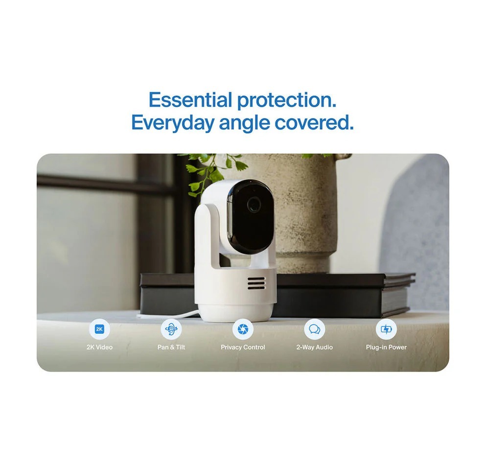 Arlo Essential (VMC3073) 2K HDR 雲台式室內網絡攝影機 – 360° 全方位監控 + 自動追蹤