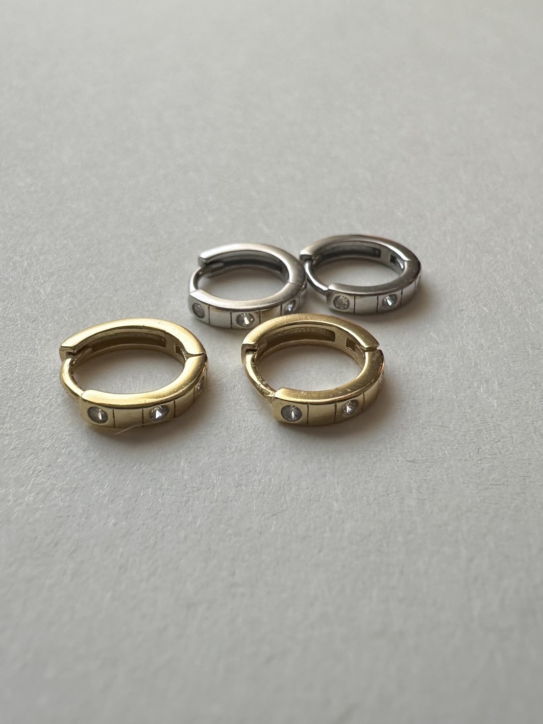 S925 single stripe hoop pierce