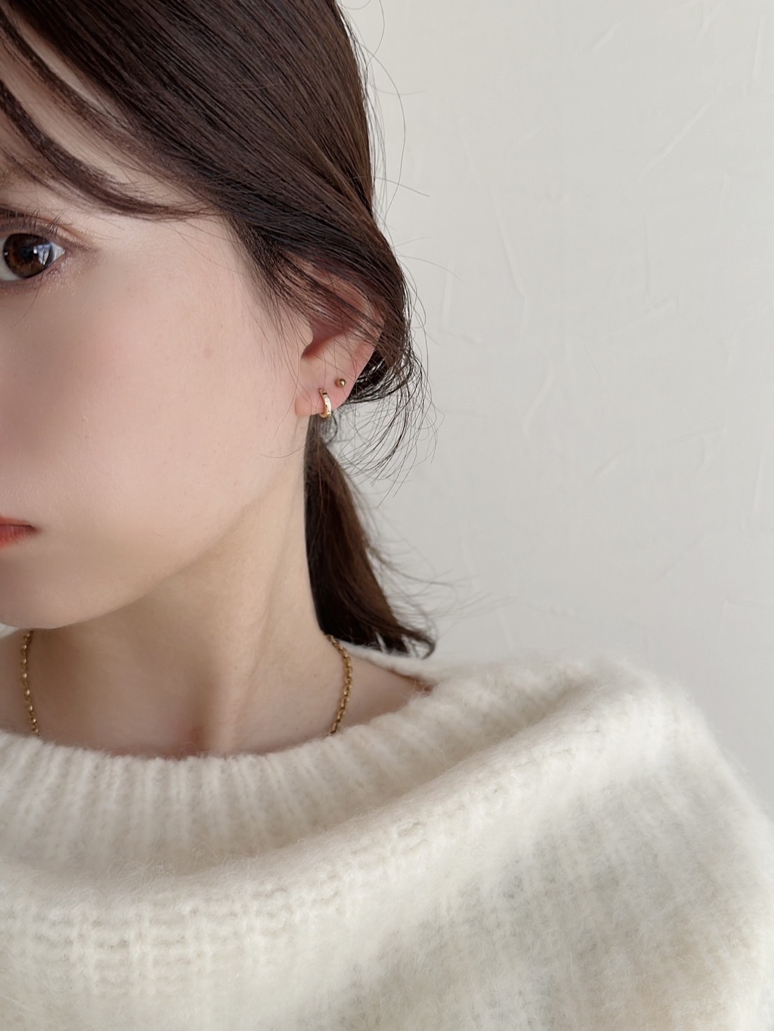 S925 single stripe hoop pierce