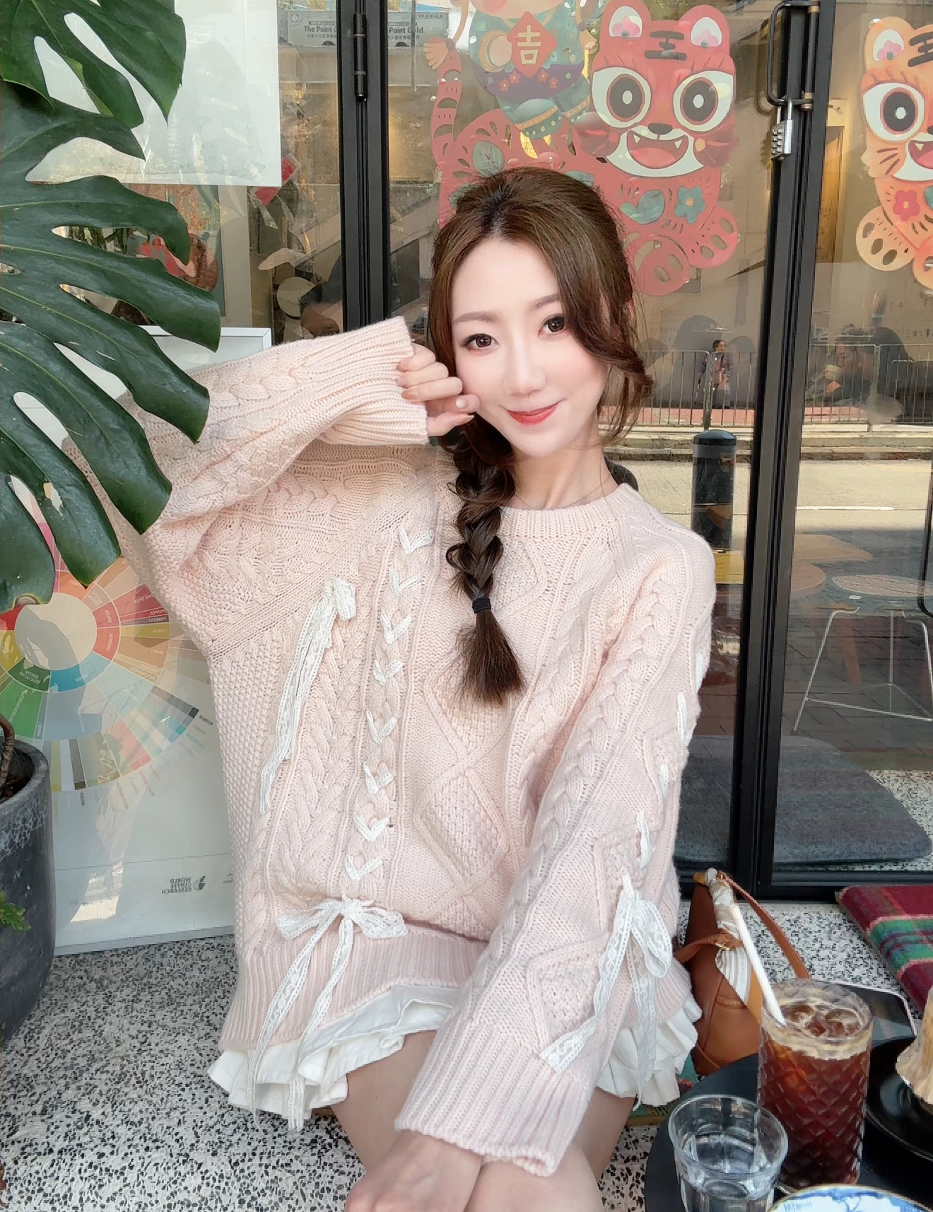 *BJ2 MADE SERIES* *FINE WOOL 🐏* THE COZY TWIST STITCH LACE RIBBON SWEATER 260129