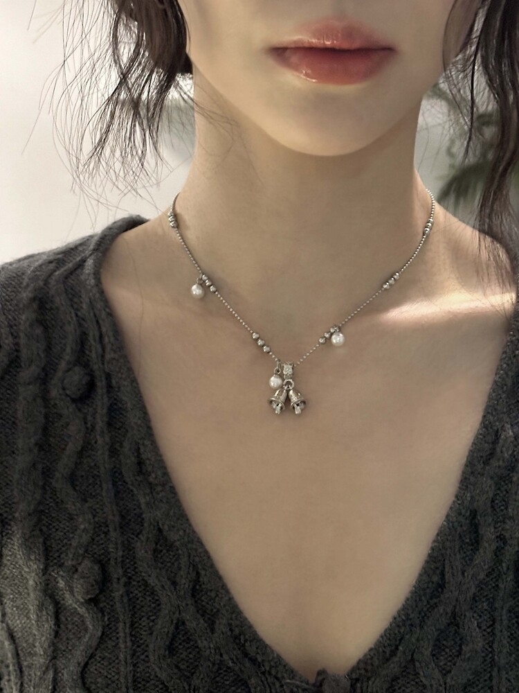 OFUSE pearl drop necklace(bell) 項鍊
