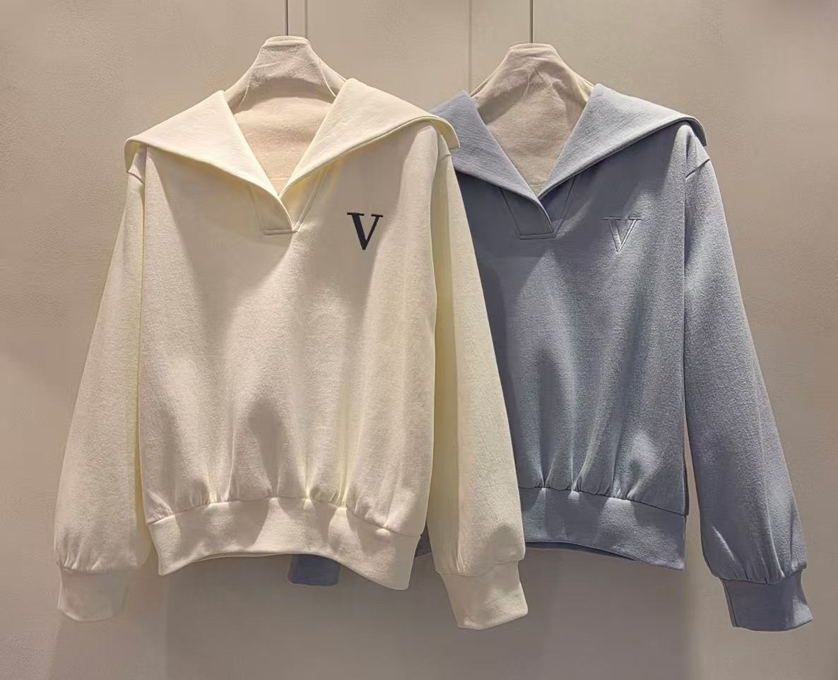 565 正韓V領翻領小V上衣