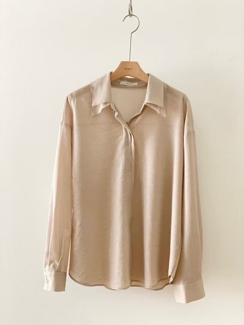 3187 正韓雙層領襯衫