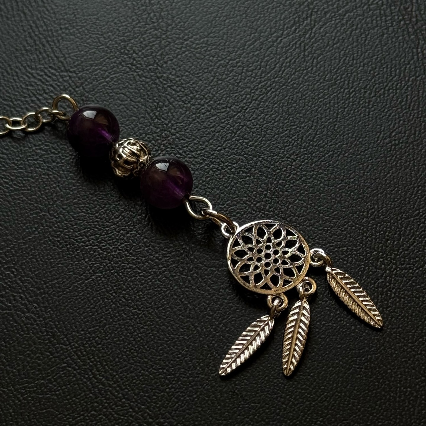 [原石] 紫水晶 捕夢網 水晶靈擺