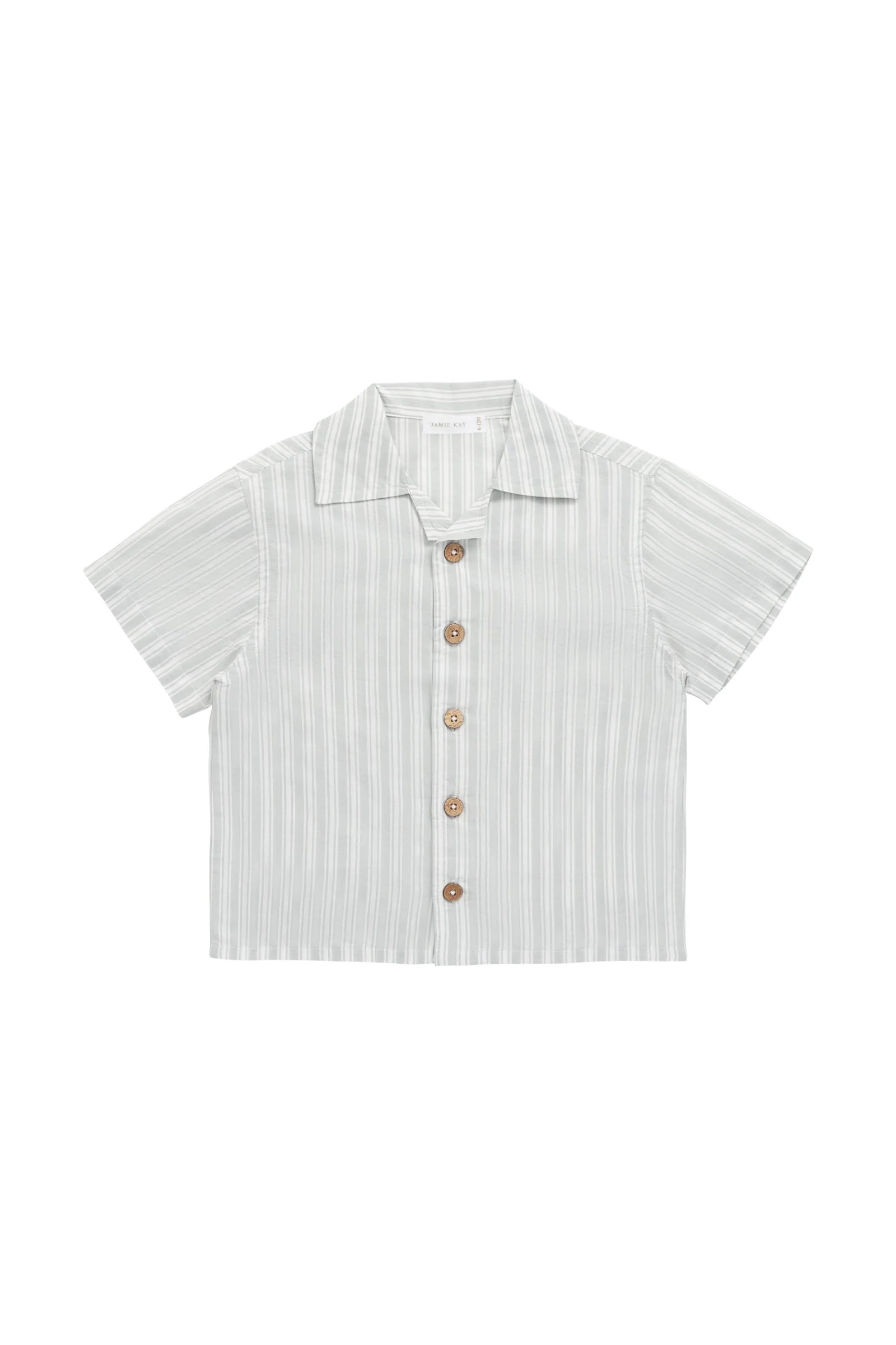 【預購】JAMIE KAY -Organic Cotton Silas Shirt（Variegated Stripe Shoreline）