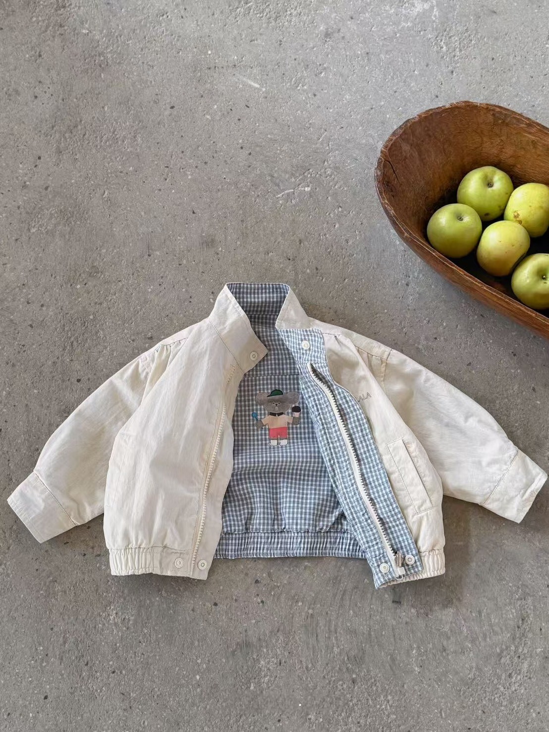 格紋小象雙面外套