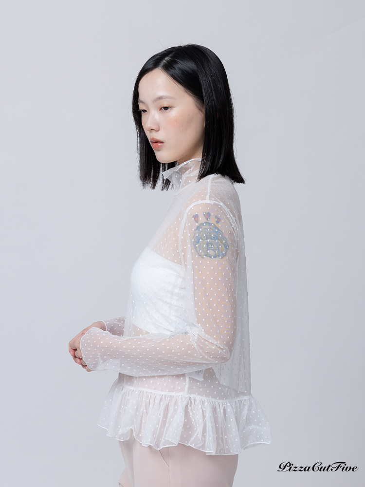 圓點透膚上衣 PizzaCutFive PCF261403016