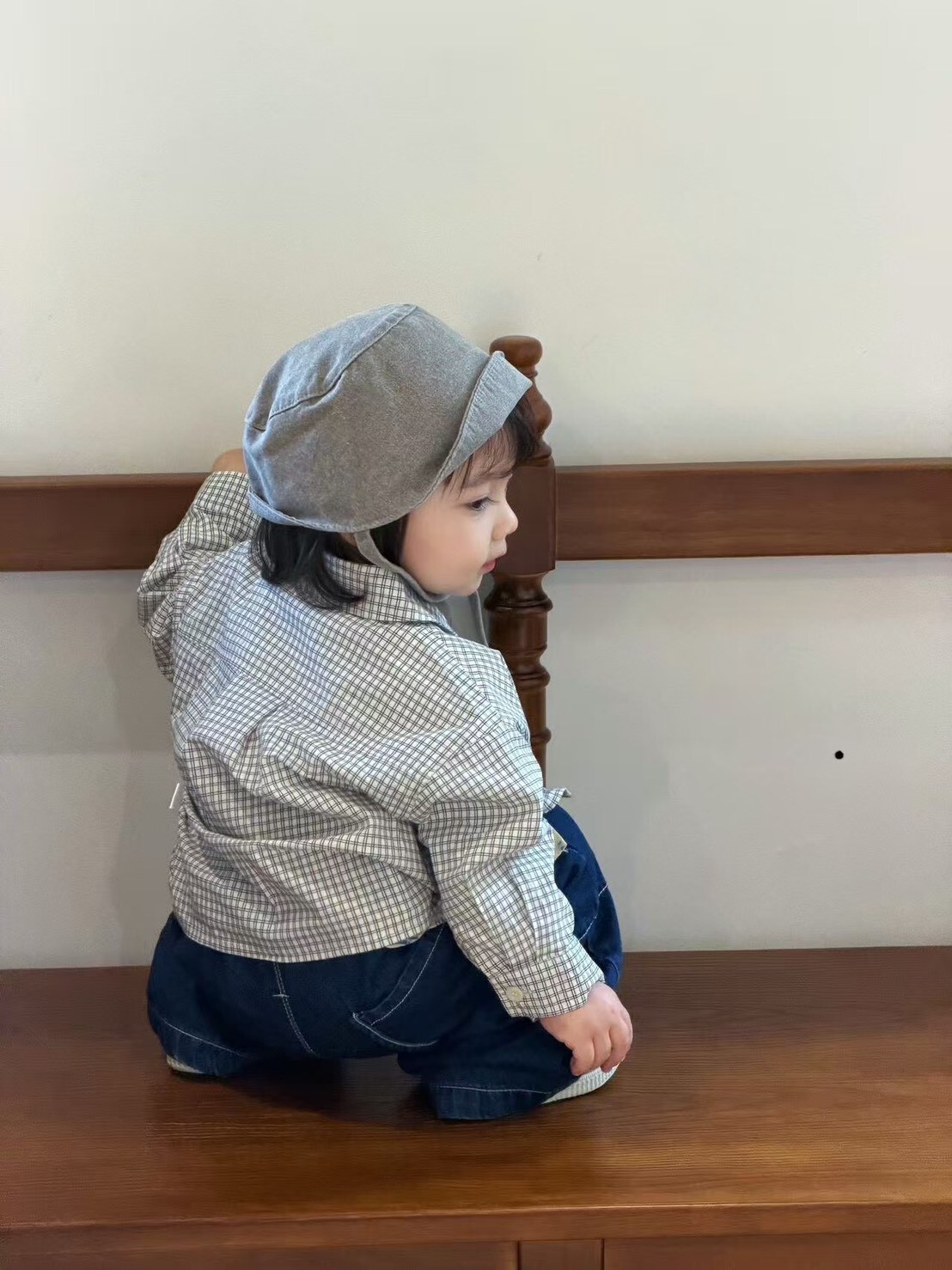 小文青格紋百搭襯衫