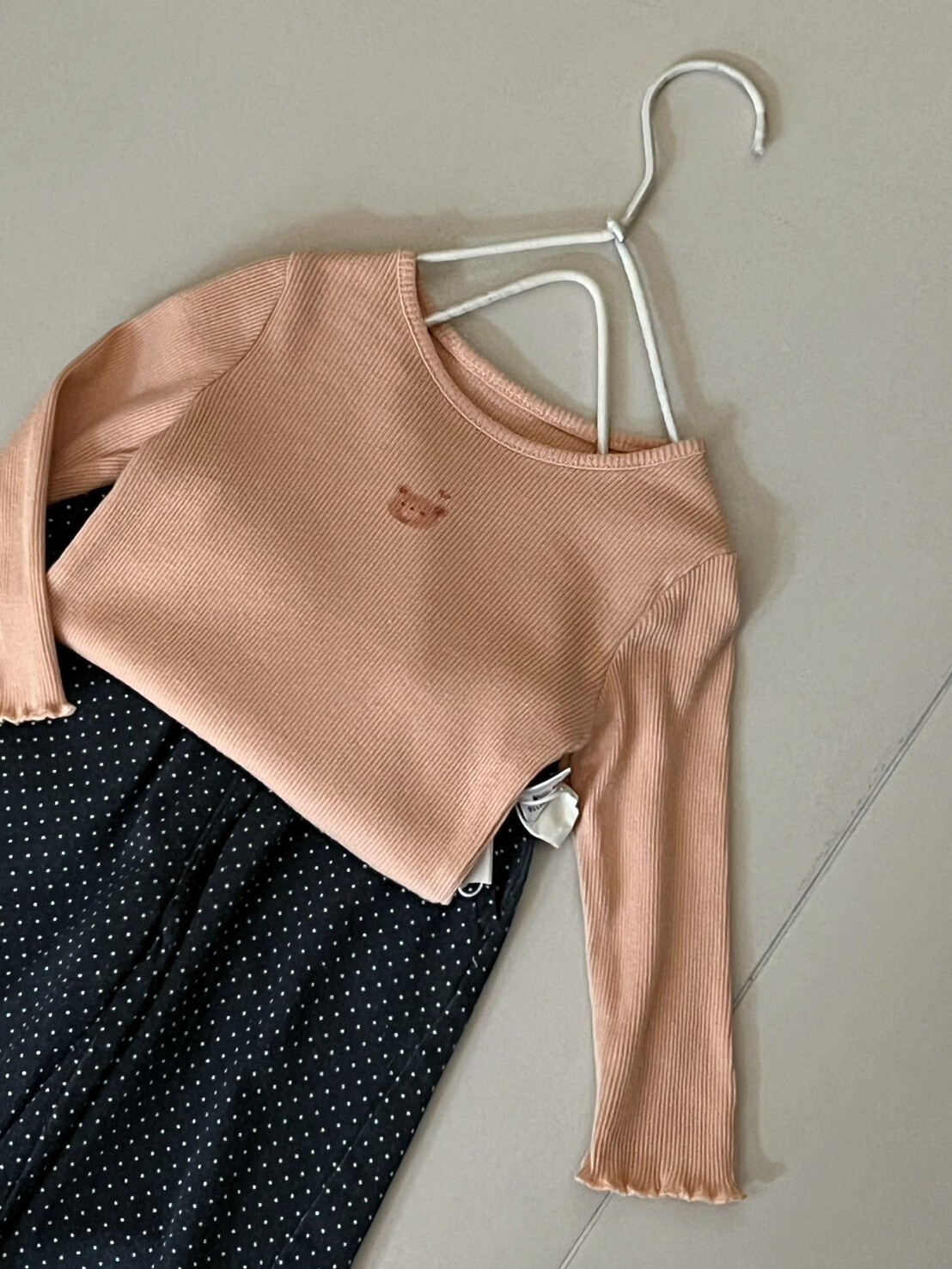 小圖刺繡簡約木耳邊長袖