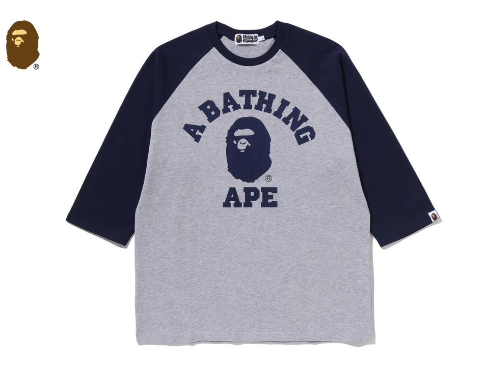 【BAPE男生】0221 發售 COLLEGE RAGLAN REGULAR FIT LS TEE