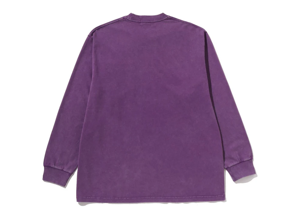 【BAPE男生】0221 發售 寬版GARMENT DYE ONE POINT RELAXED FIT POCKET LS TEE