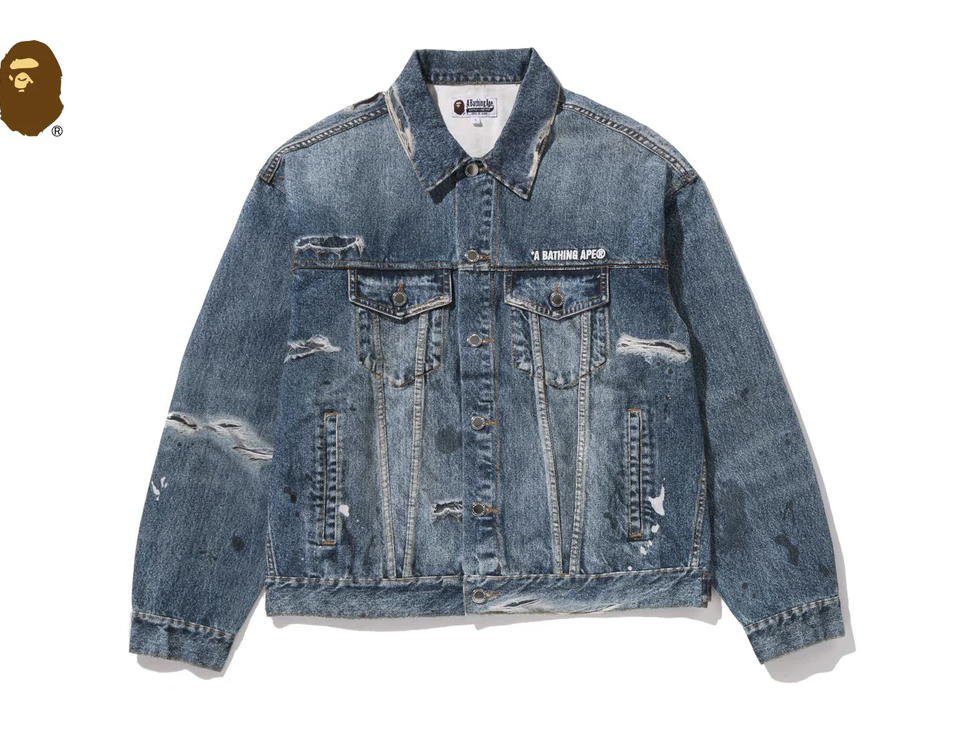 【BAPE男生】0221 發售 FAKE PRINT TRUCKER JACKET