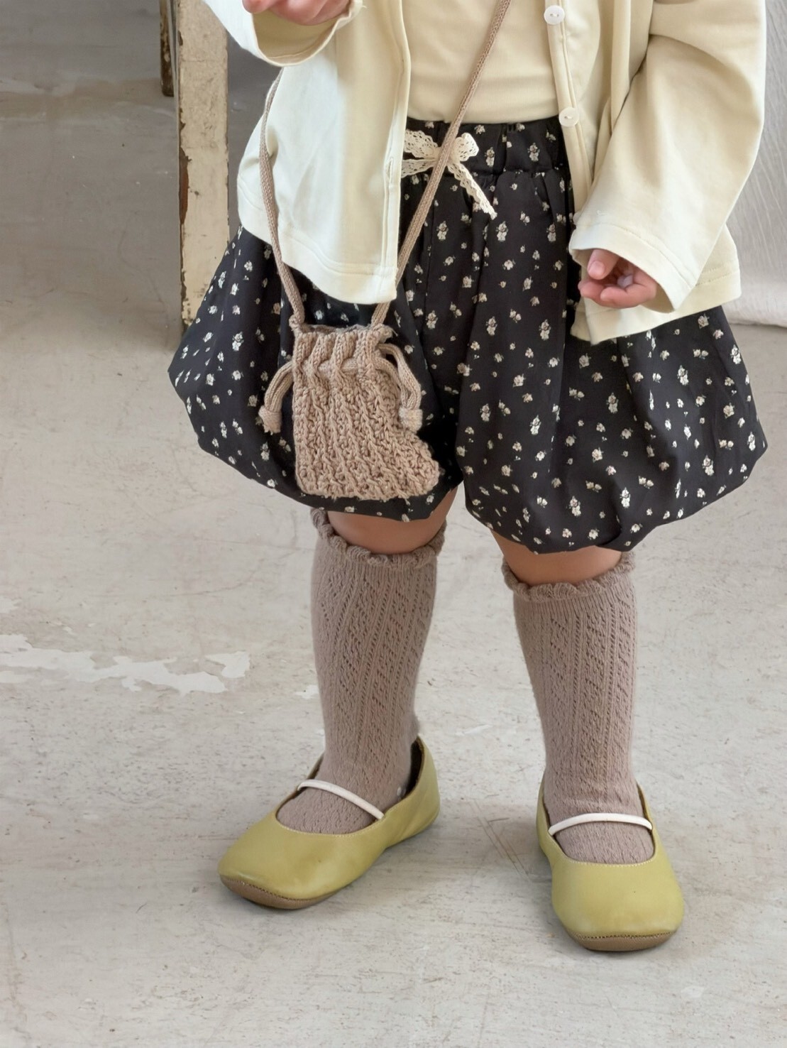 韓系小碎花澎澎花苞褲