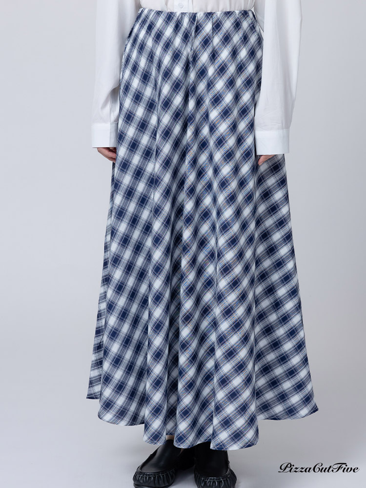 格紋打褶長裙 PizzaCutFive PCF261492001
