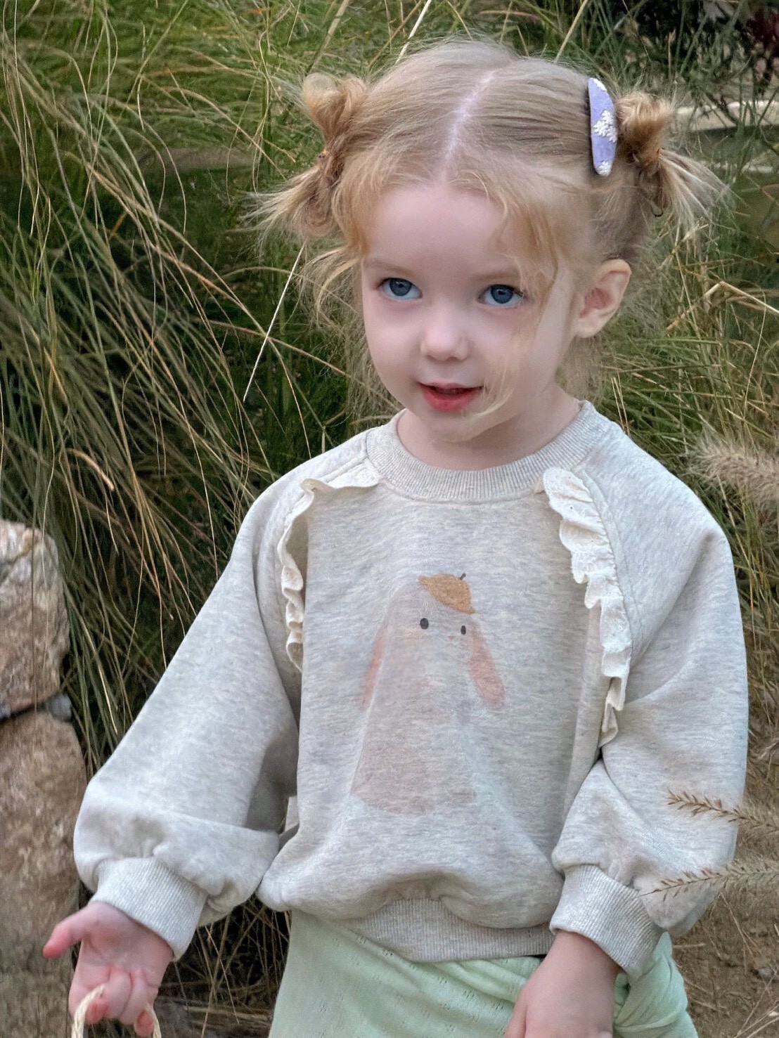 兔兔荷葉邊大學T