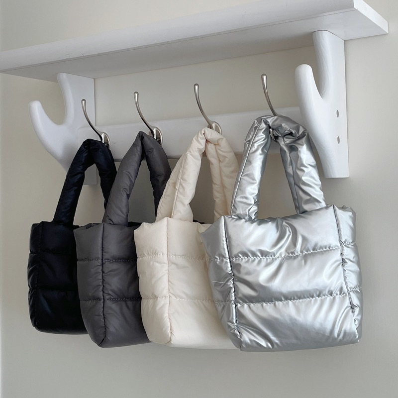 太空感澎澎羽絨手提包(5色)附背帶/有內袋!!!