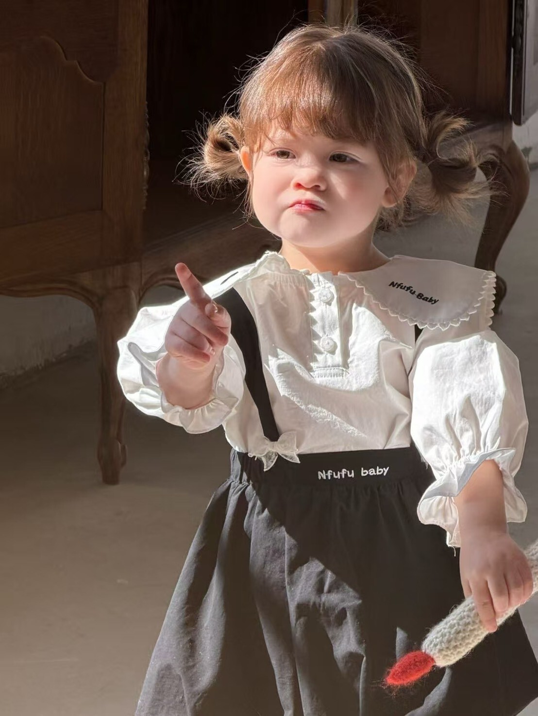 日系小蝴蝶結背帶裙