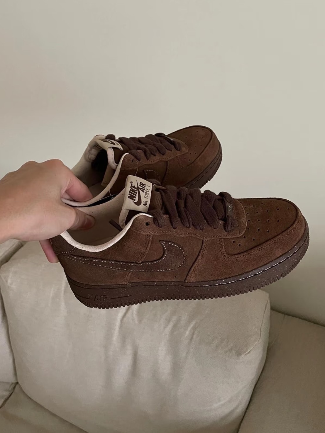 NIKE AIR FORCE "CACAO WOW" 大地色 摩卡巧克力 外縫線麂皮