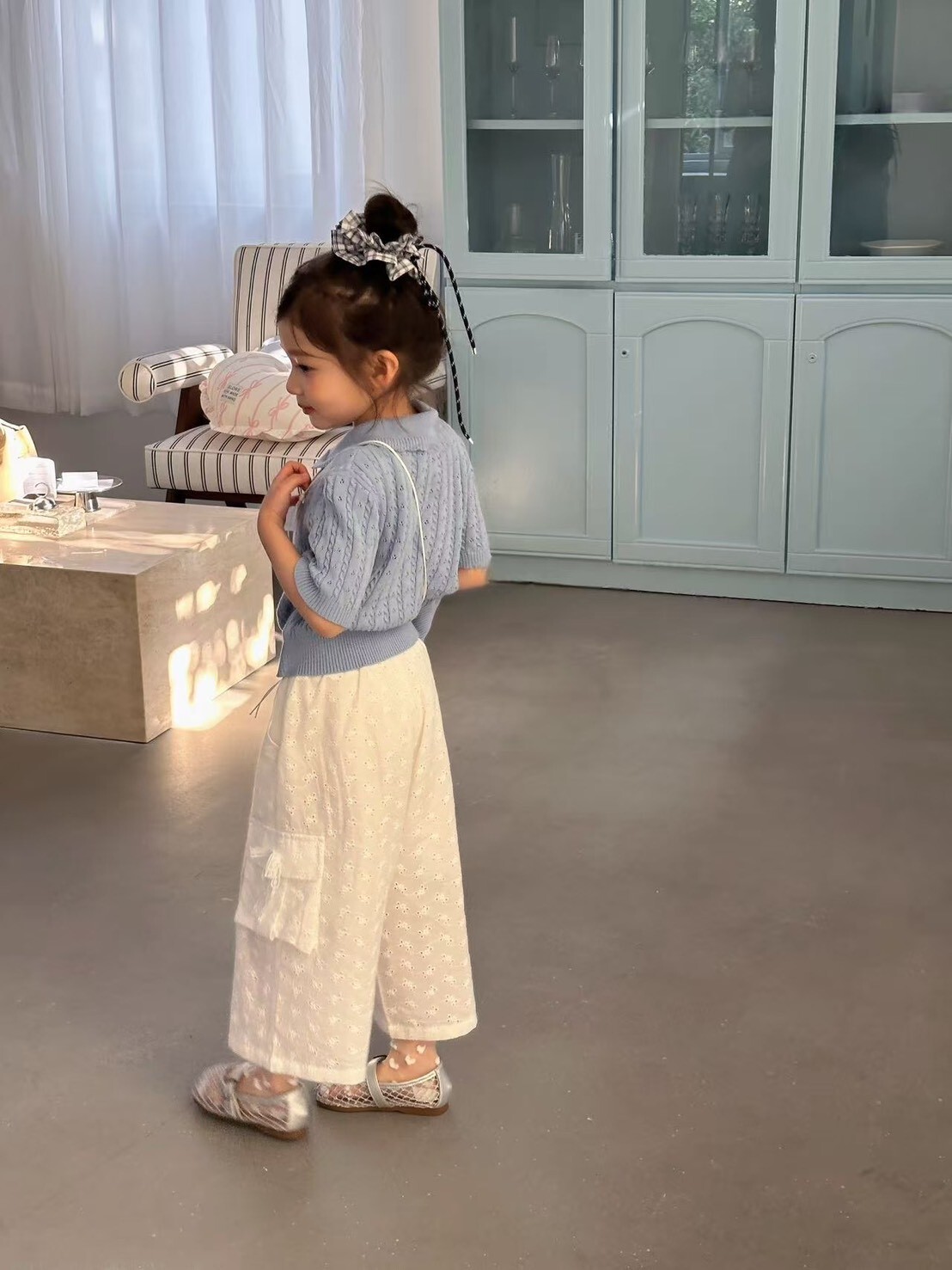 法式蕾絲鏤空長褲