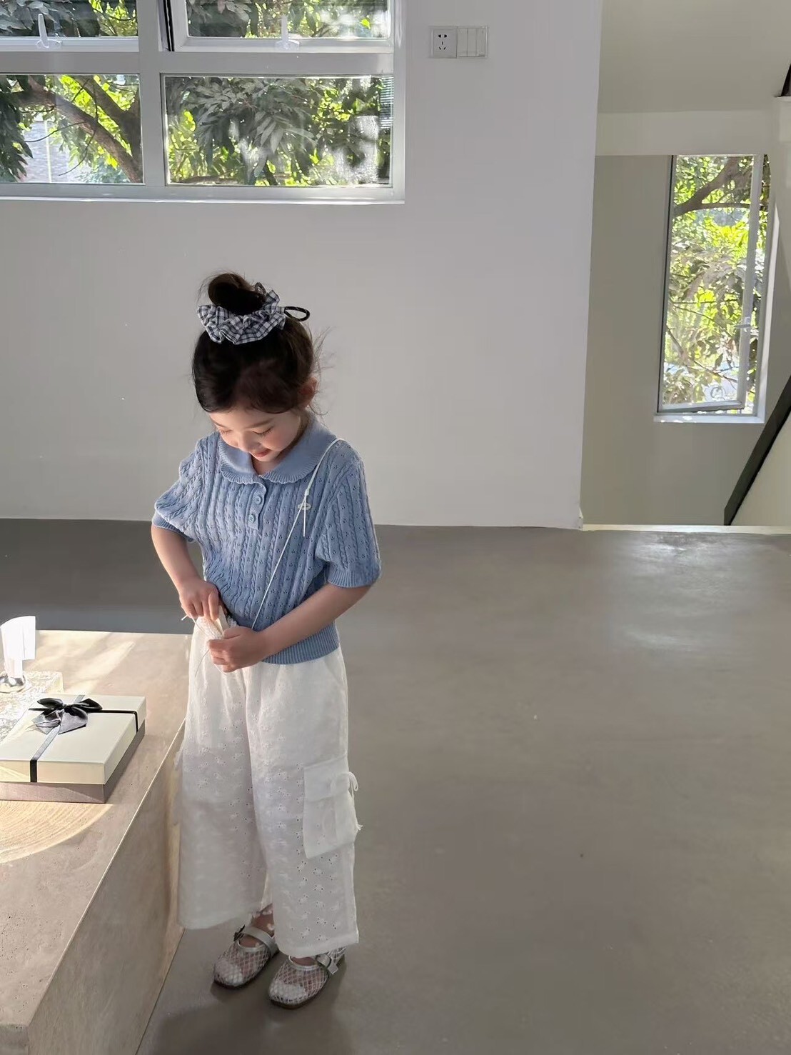 法式蕾絲鏤空長褲