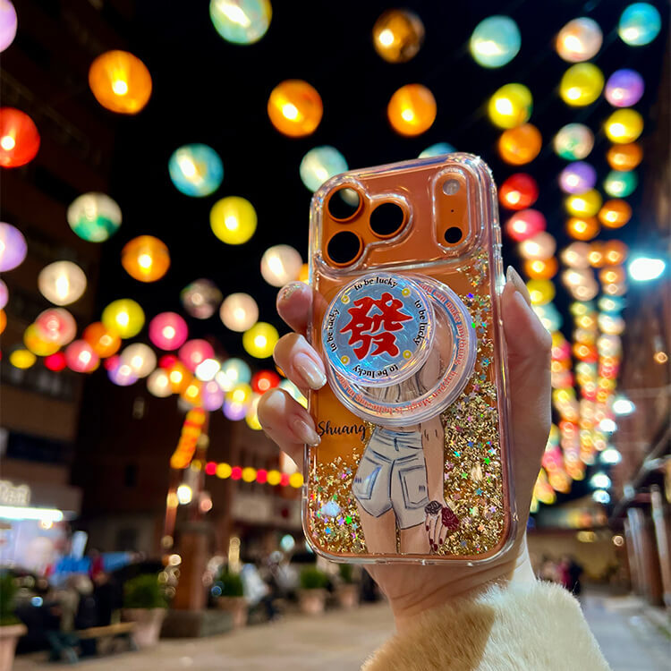 拿了就發!幸運一整年 (閃透幻彩鐳射) MagSafe 磁吸 - 手機氣囊伸縮支架