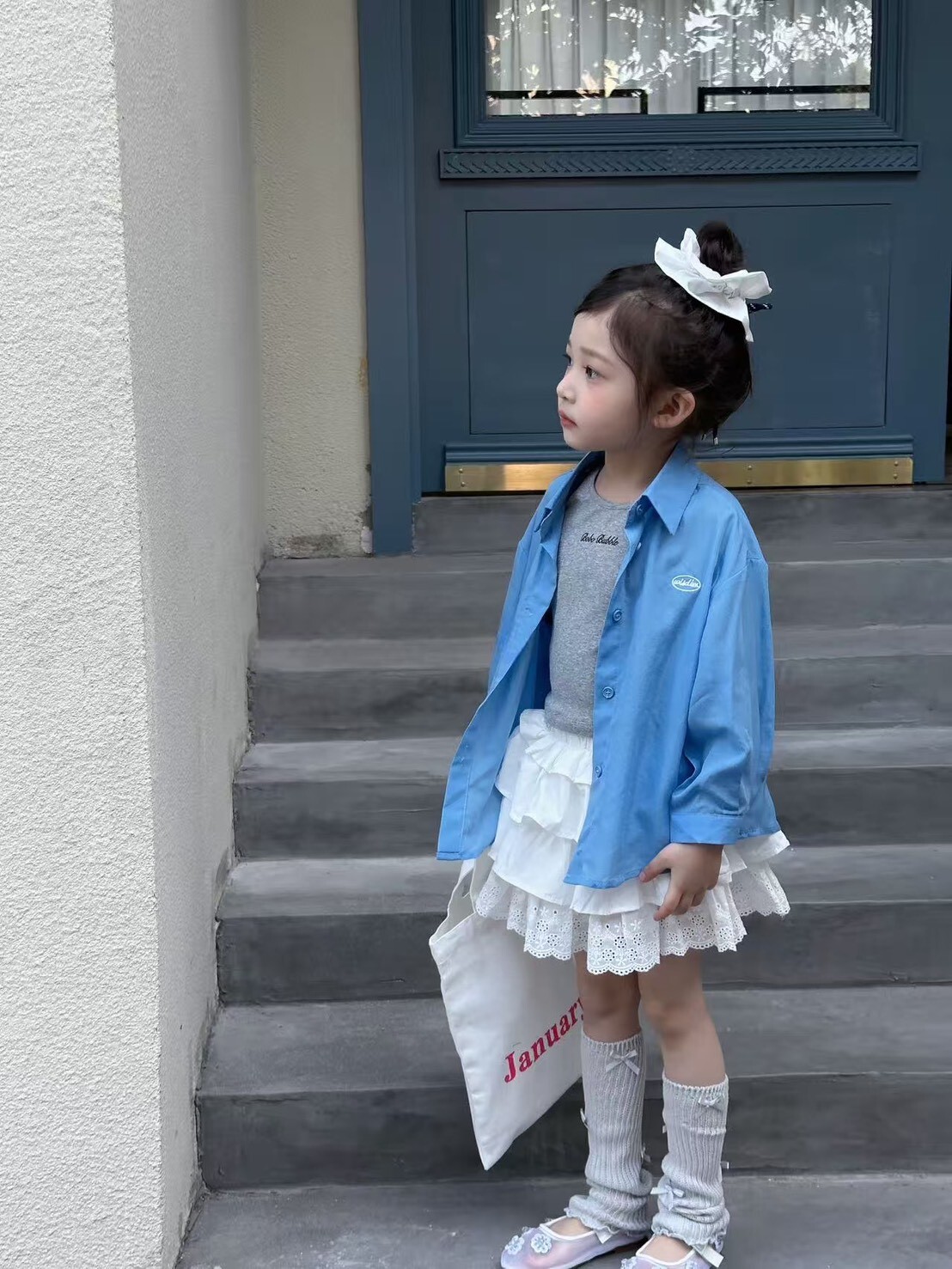 韓系浪漫蕾絲花瓣褲裙