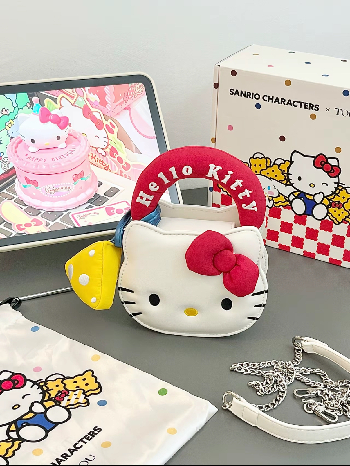 本週限時接單!! 三麗鷗 正版授權 Hello Kitty X TouTou 夾心餅乾鏈條包 皮革 手皮包 餅乾包 3色(任買兩件711免運)/預購
