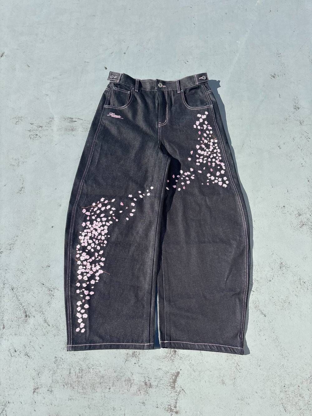 【9090】0214 發售 Sakura Embroidered Slub Denim Buggy Pants