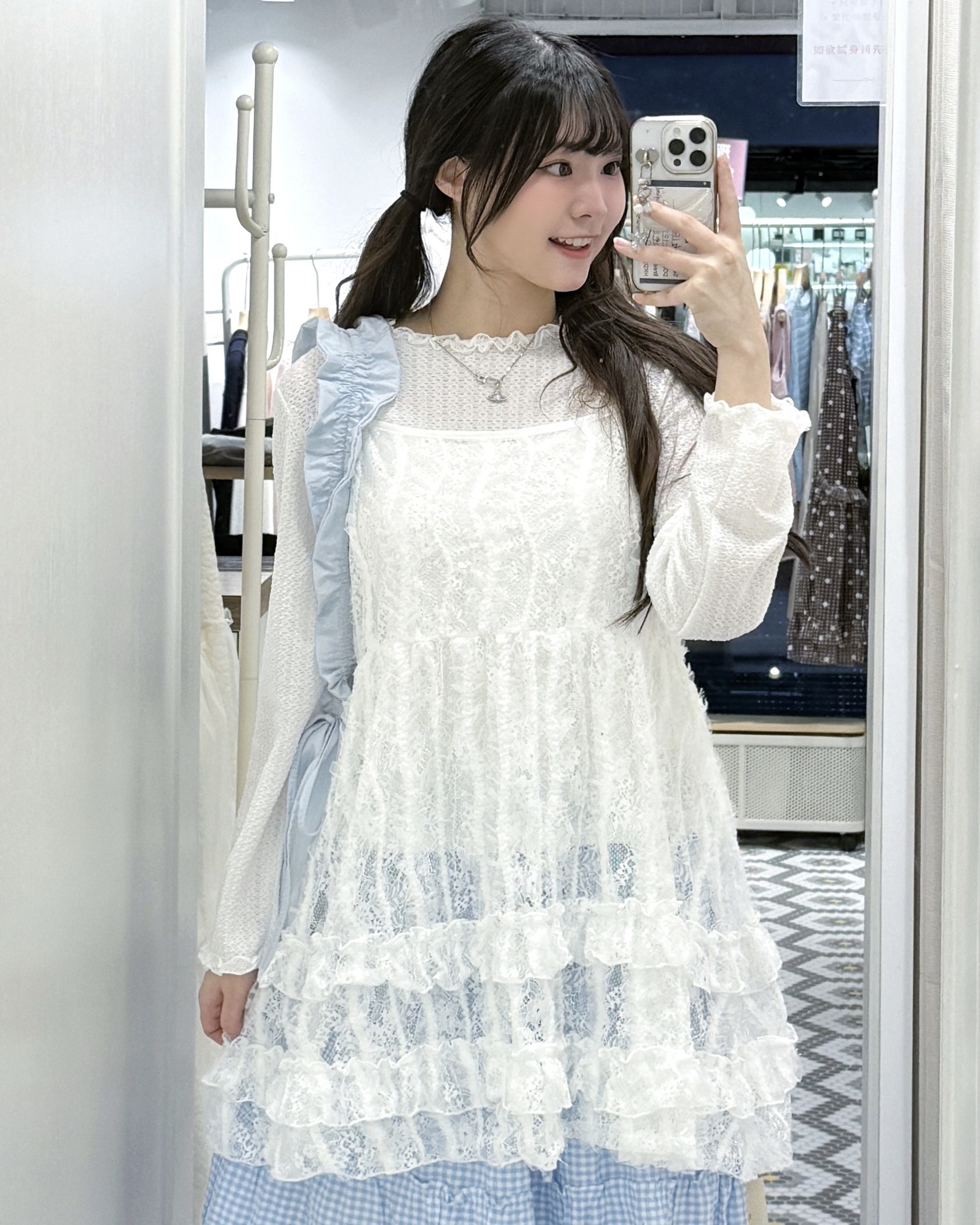 EA1222 | 超detail閃閃通花ruffle邊外搭‧₊˚✩彡