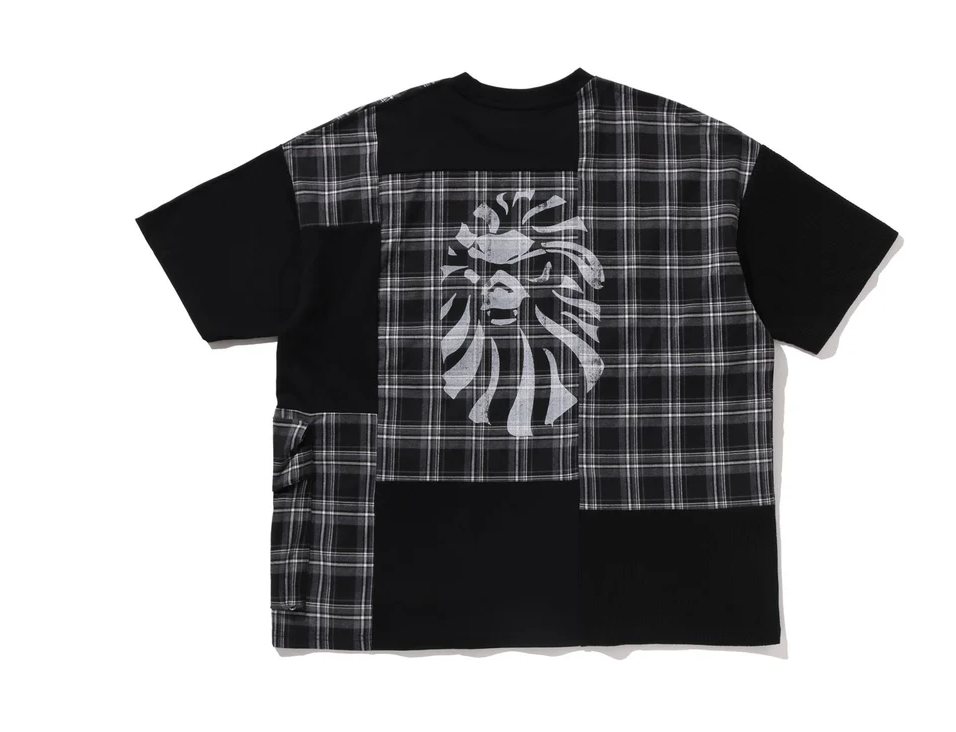 【BAPE BLACK】0221 發售 BAPE BLACK CHECKER PATCHWORK TEE