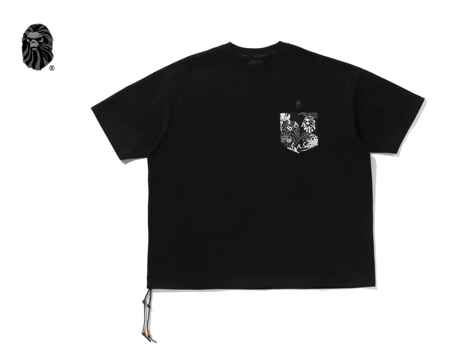 【BAPE BLACK】0221 發售 口袋BAPE BLACK HAWAIIAN MOTIF PATCH POCKET TEE #1