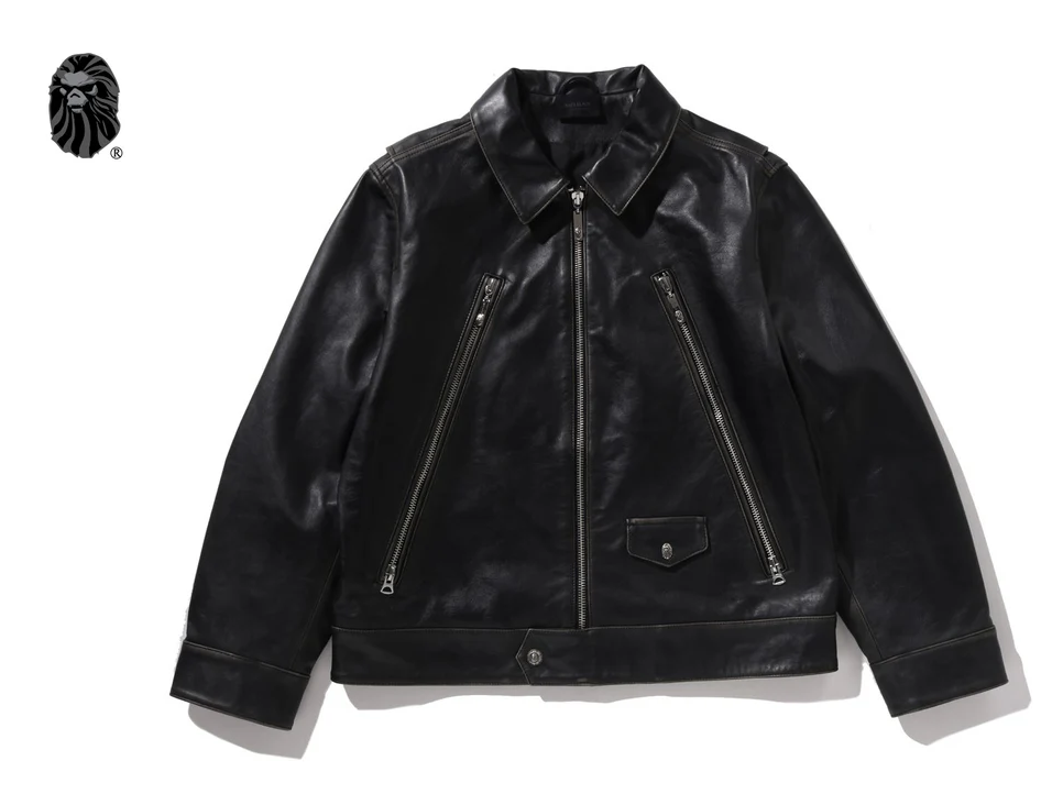【BAPE BLACK】0221 發售 BAPE BLACK WASHED LEATHER BIKER JACKET