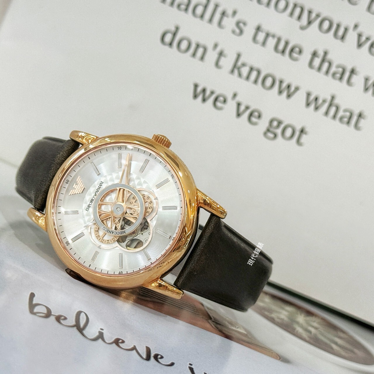 【EMPORIO ARMANI】紳士鏤空自動機械腕錶AR60013 42mm 現代鐘錶