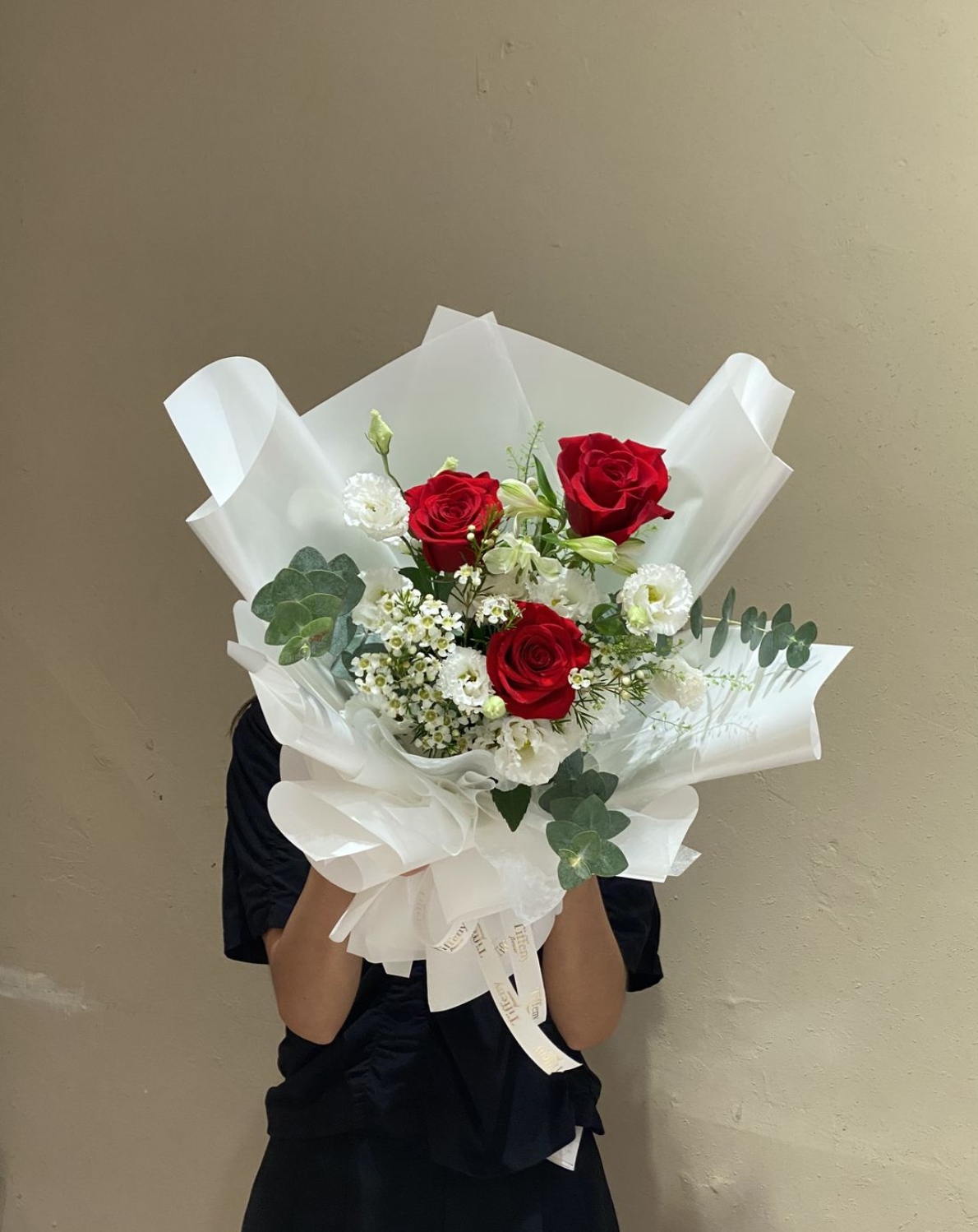 進口紅玫瑰鮮花束/花園風格