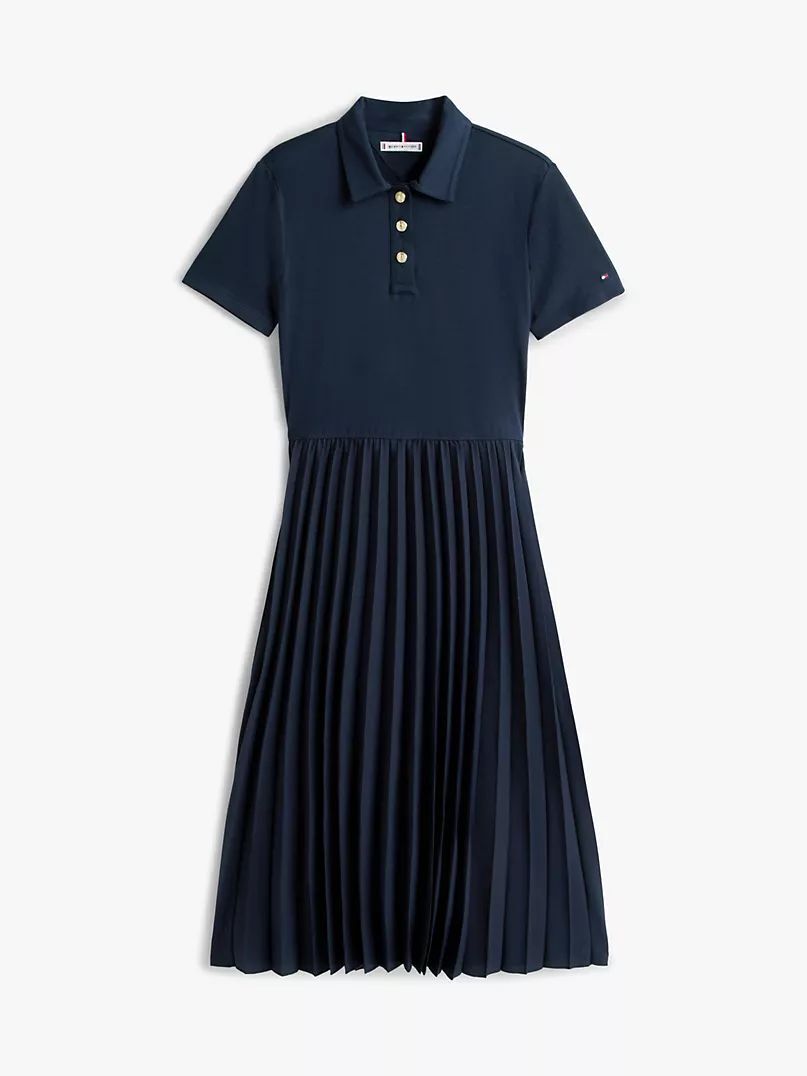 VO057 Tommy Hilfiger 淨色百摺連身裙