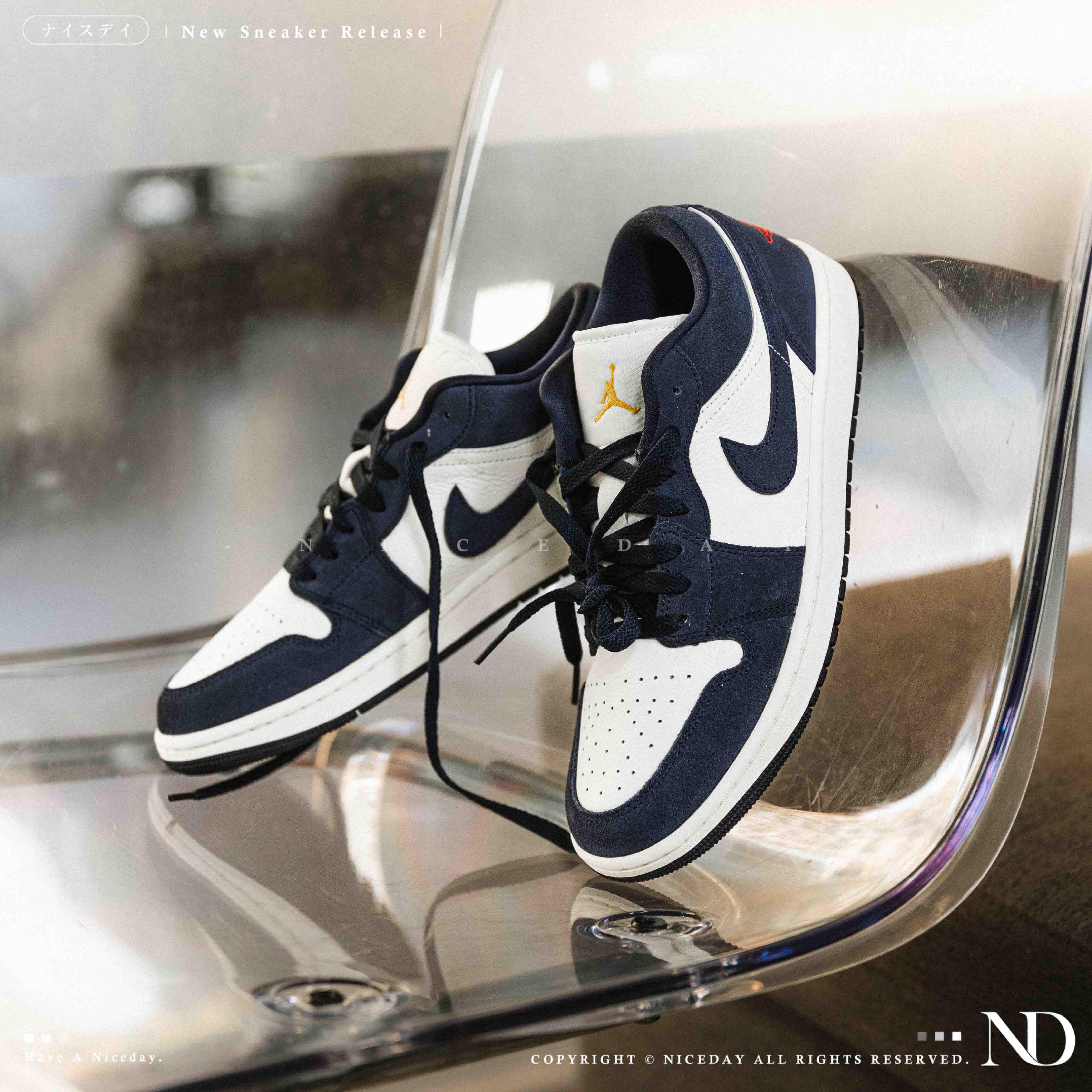 NICEDAY 現貨 Air Jordan 1 Low 海軍藍 黑曜石 深藍 麂皮 IO7448-400