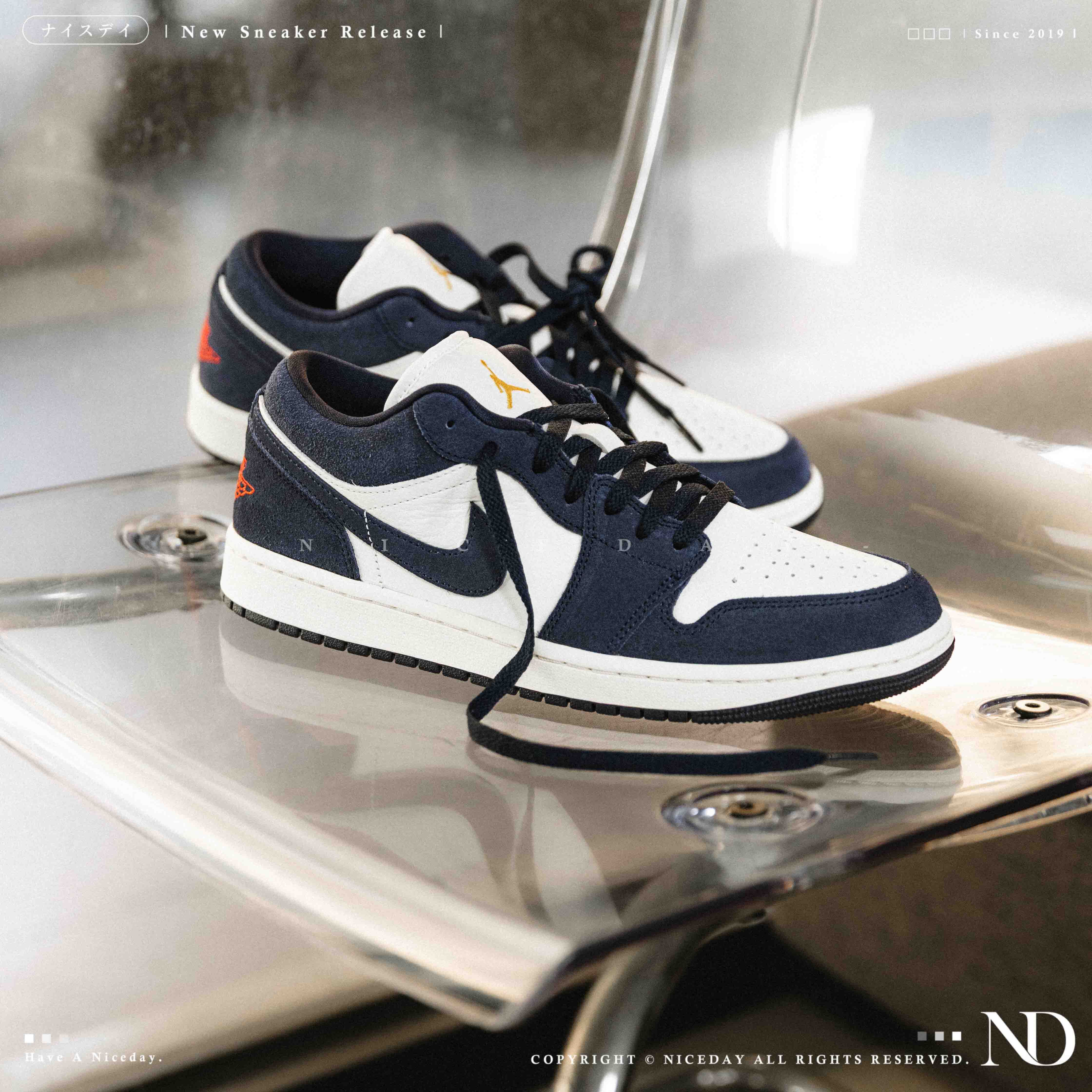 NICEDAY 現貨 Air Jordan 1 Low 海軍藍 黑曜石 深藍 麂皮 IO7448-400