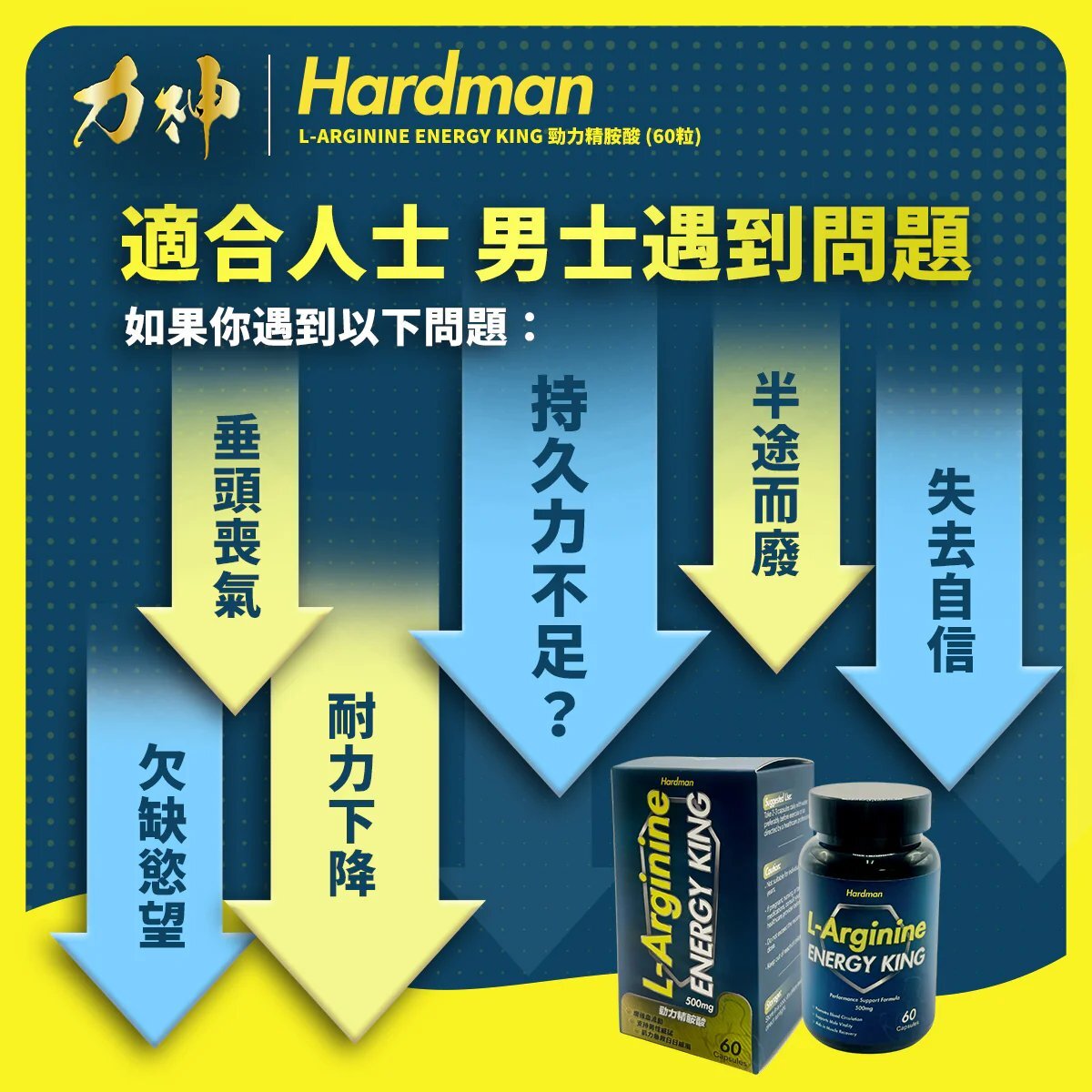 Hardman 力神 L-精胺酸 60粒