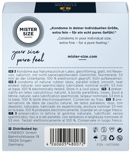 MISTER SIZE TEST BOX 測試套裝 乳膠安全套 53-57-60 (M/L/XL) 3片裝