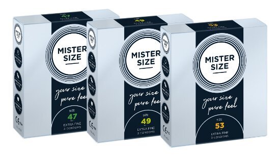 MISTER SIZE TEST BOX 測試套裝 乳膠安全套 47-49-53 (XS/S/M) 3片裝