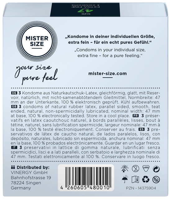 MISTER SIZE TEST BOX 測試套裝 乳膠安全套 47-49-53 (XS/S/M) 3片裝