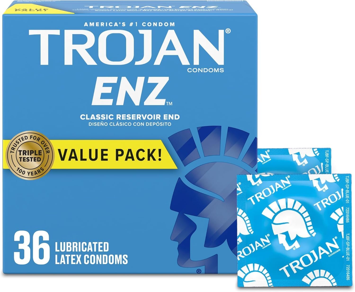 Trojan 戰神 ENZ 加倍超多潤滑乳膠安全套 36片裝