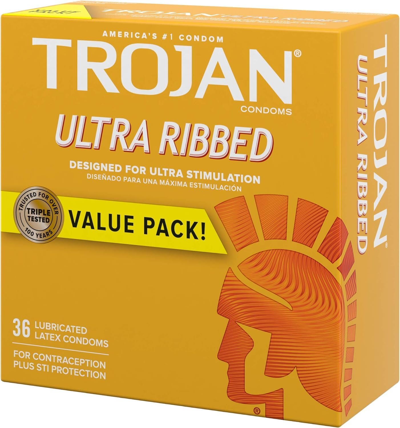 Trojan 戰神 Ultra Ribbed 橫紋狂喜 乳膠安全套 36片裝