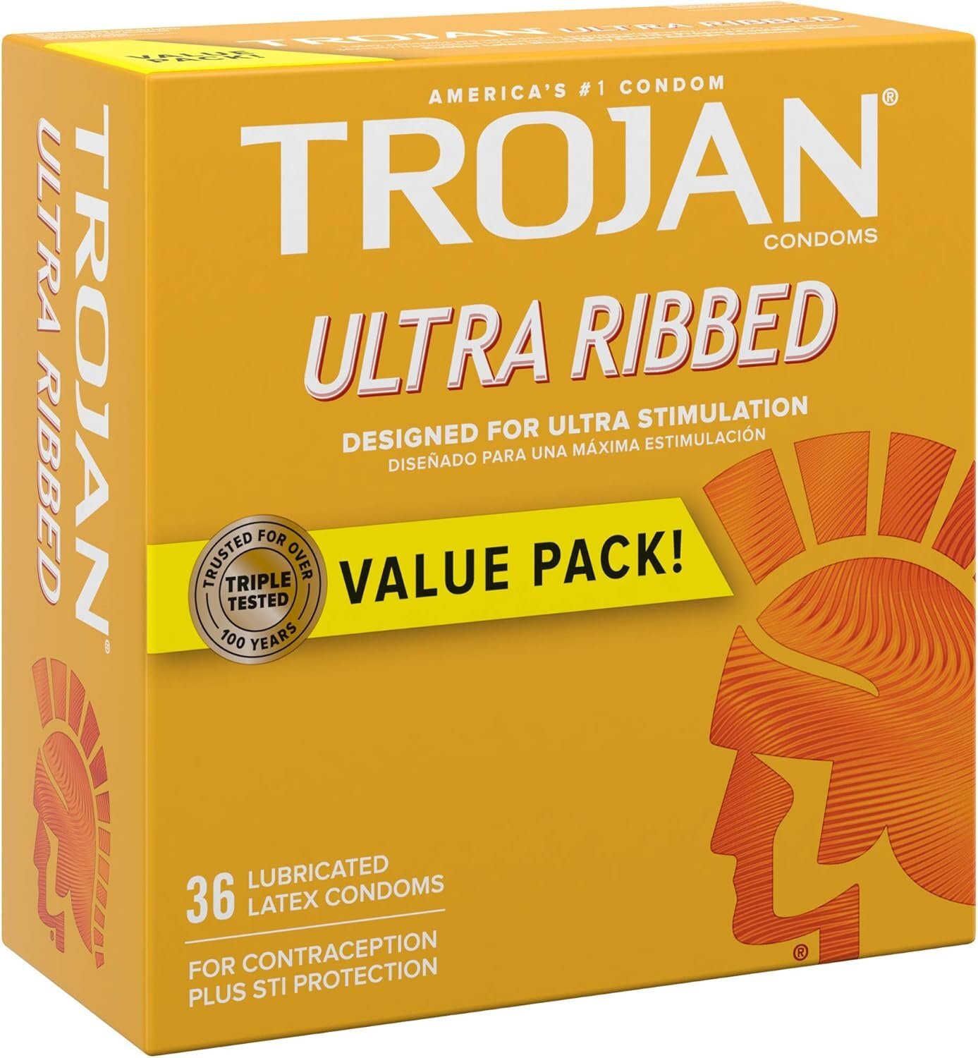 Trojan 戰神 Ultra Ribbed 橫紋狂喜 乳膠安全套 36片裝