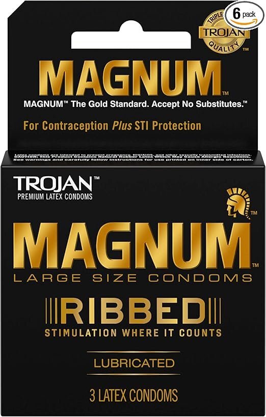 Trojan 戰神 Magnum Ribbed 戰神密林 羅紋大碼乳膠安全套 3片裝