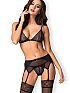 Obsessive Shibu Novenes Corsage 情趣內衣套裝 黑色