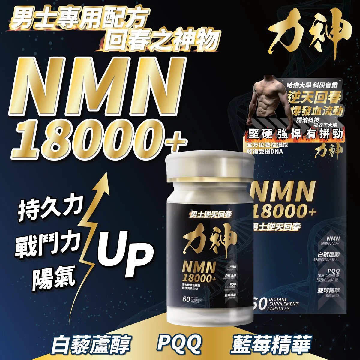 力神 NMN 18000+ 男士逆天回春丸 60粒